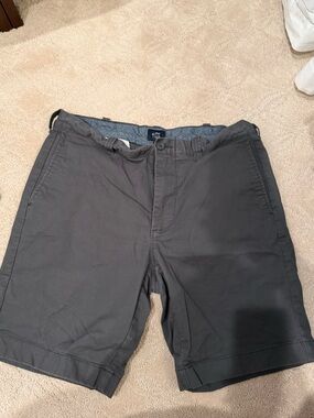 J. Crew Men's Charcoal Flat-Front Cotton Shorts